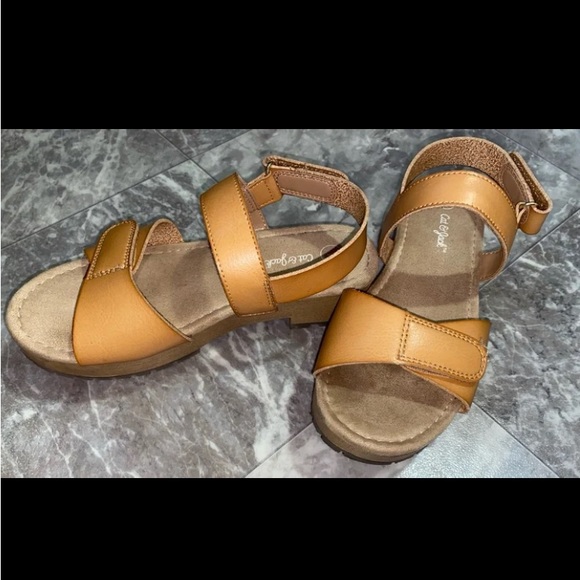 Cat & jack girl addison wedges size 1 - Picture 2 of 6